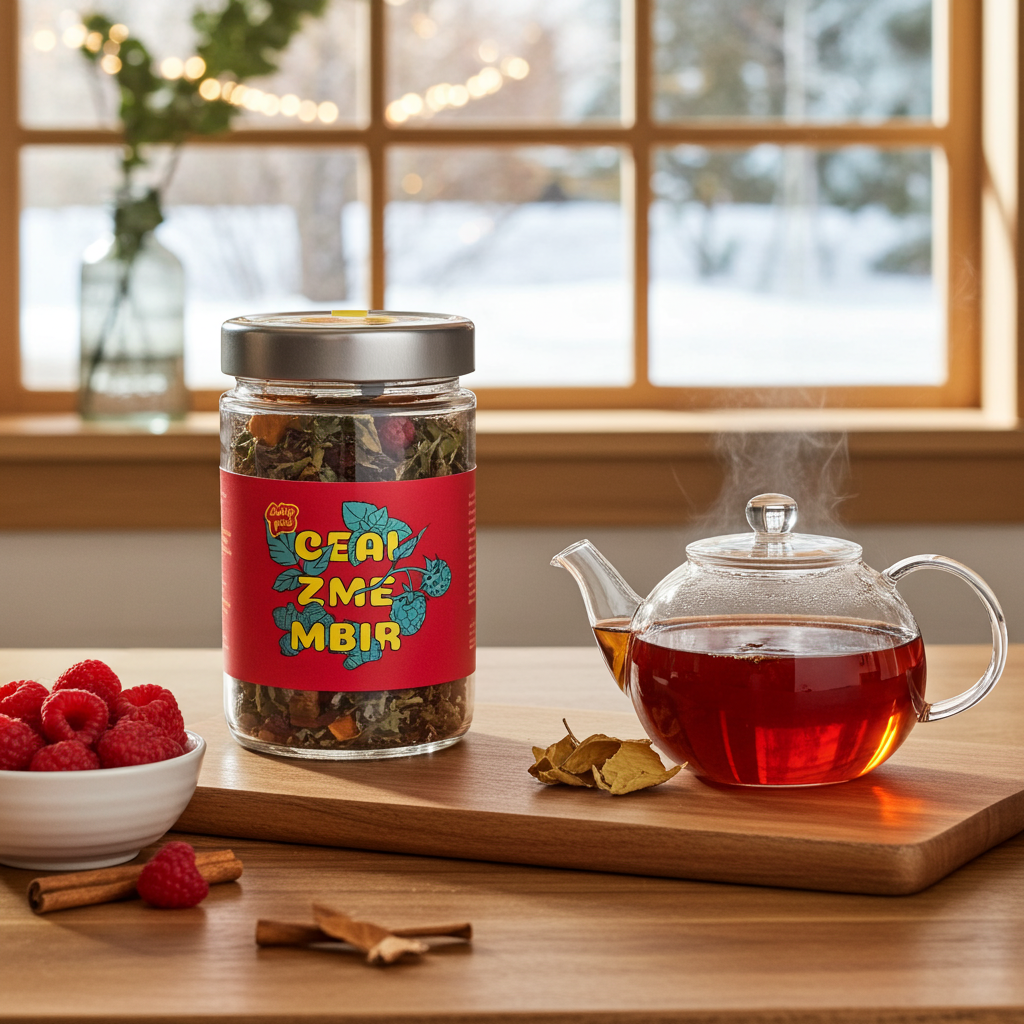 Фруктовый чай ZMEMBIR - настой малины, яблока и имбиря, 80 г