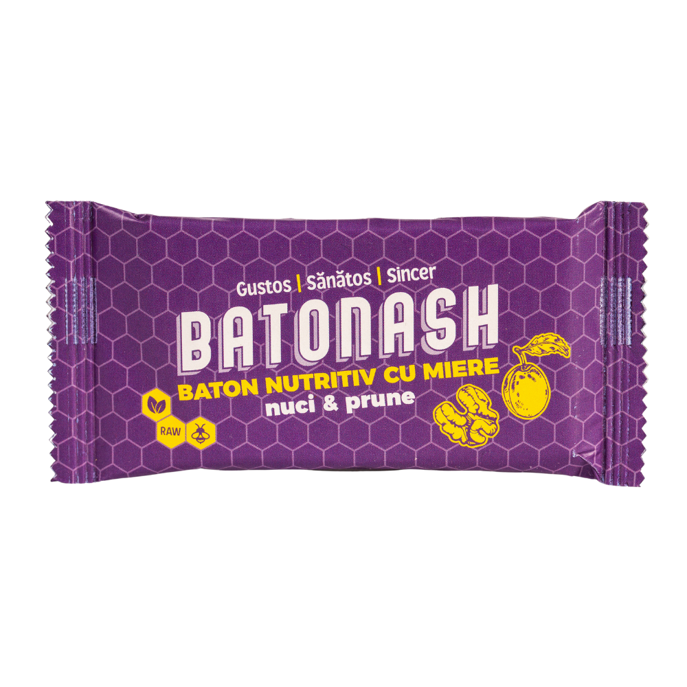 Baton nutritiv BATONASH Nuci și Prune