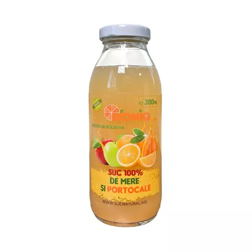 Suc natural de mere și portocale BIONIQ 300ml